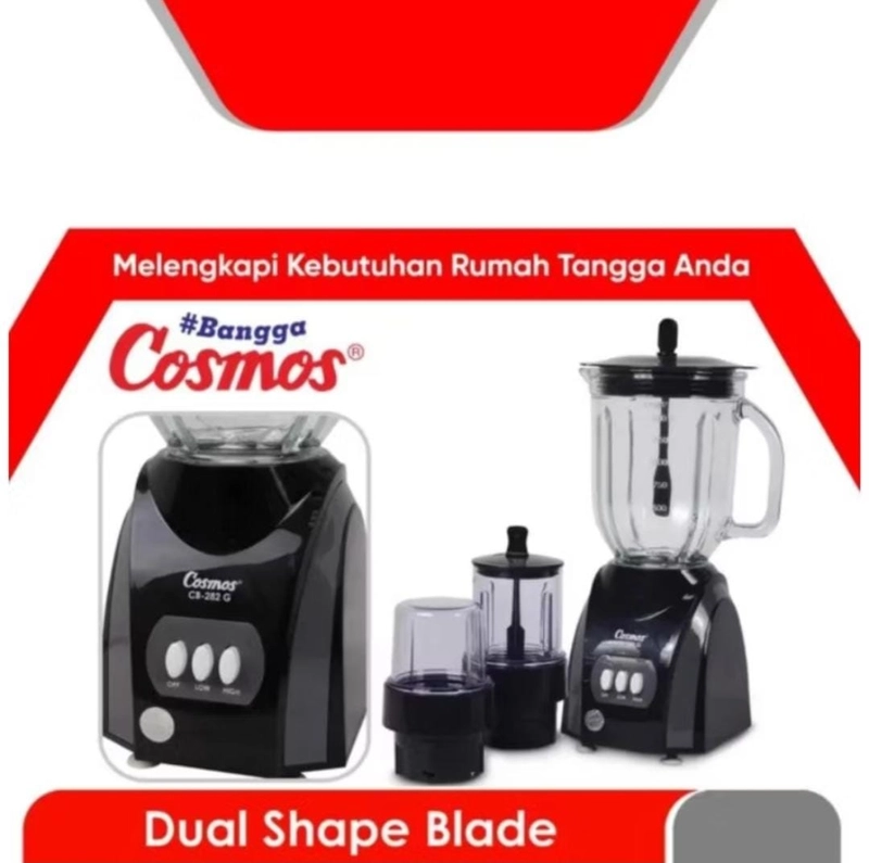 Product image Rizki Electronics - BLENDER COSMOS 3IN1 CB-282G 2L 3in1 bahan kaca hitam