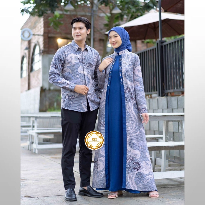 Product image Rambe Batik Indonesia - Batik Alisia Couple Gamis Alisia Berbahan Dobi Kain Maxmara Import Kualitas Premium KEMEJA SAJA SIZE M ALISIA A