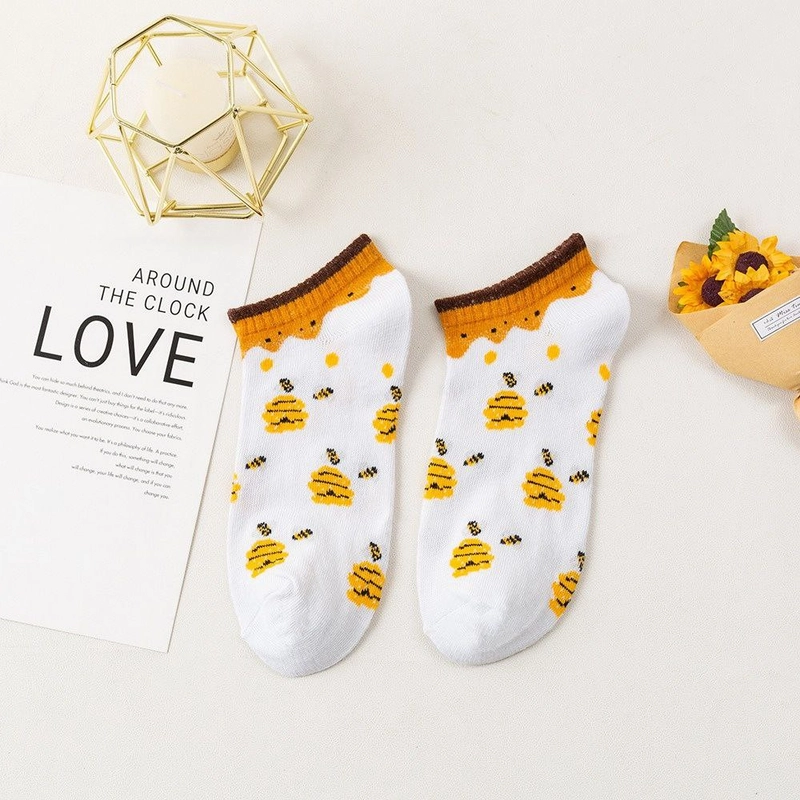 Product image Kaos Kaki satu set isi 5 pasang Unik Lucu Wanita Fashion Motif Lebah set/5 pasang Motif Lebah