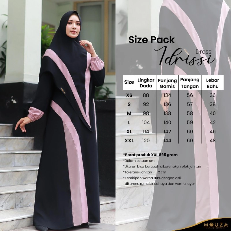 Product image Gamis Set Dengan khimar by Mouza XS NAVY