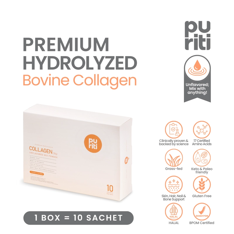 Product image PURITI Premium Collagen Drink 1 Box 10 Sachets/12gr - Minuman Kolagen BPOM Puriti Collagen 1 Box