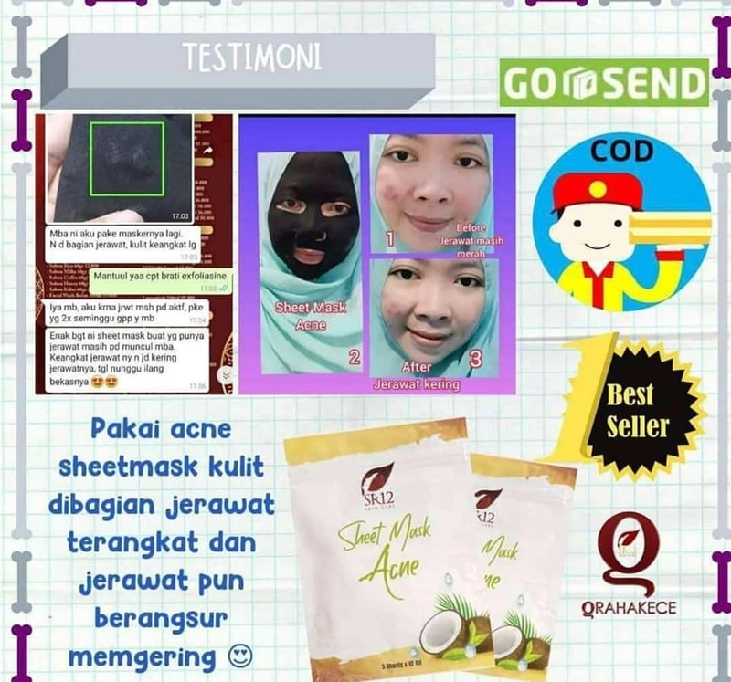 Product image Sheet Mask Acne SR12 Masker Topeng Mengatasi Jerawat Komedo Bruntusan Melembabkan Kulit 5 Sheets Acne