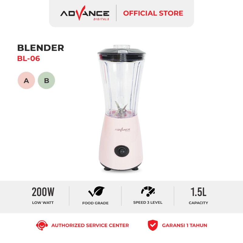 Product image Advance Digitals Indonesia - Advance Blender BL-06 / BL6 - Multifungsi Serbaguna Bergaransi 1 Tahun 1.2 Liter Hijau