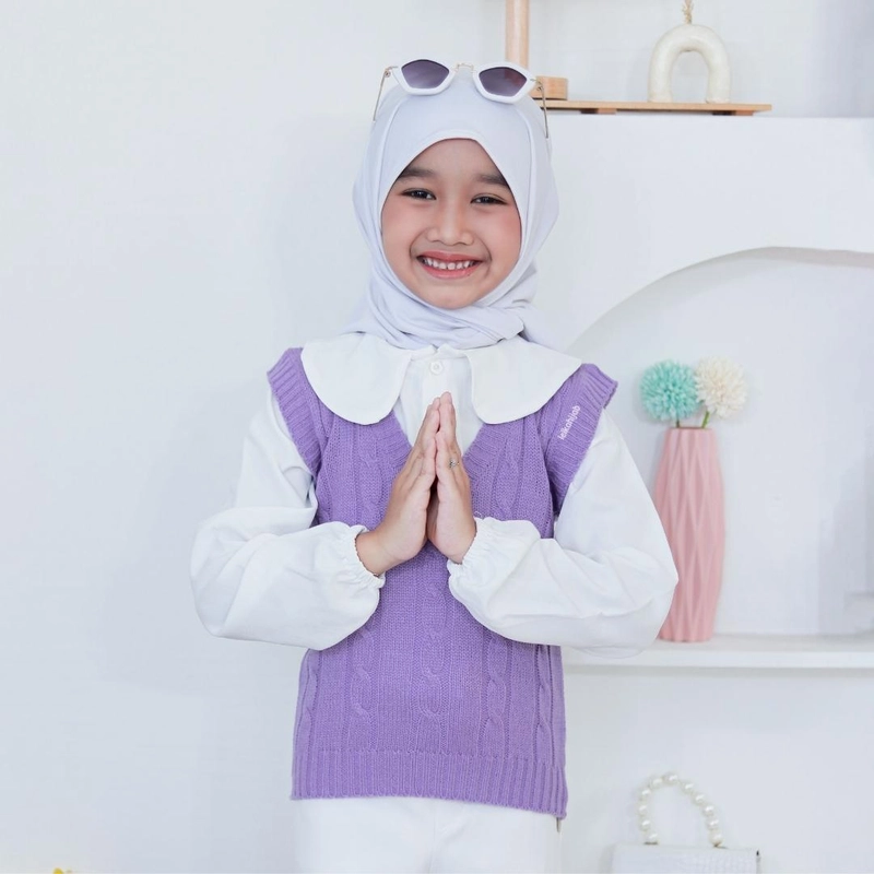 Product image Leika - Leika - HILYA VEST ROMPI ANAK RAJUT KOREAN STYLE ATASAN ANAK PEREMPUAN Allsize PURPLE