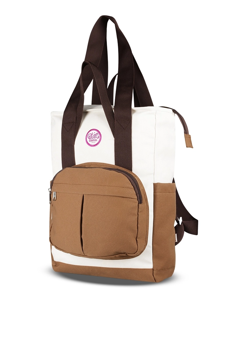 Product image Atva Bags - Atva Bags - Tas Ransel Harian/Daily Backpack Totebag Kanvas dari Girl Station Hanna Series 37x28x14cm Cream Cinnamon