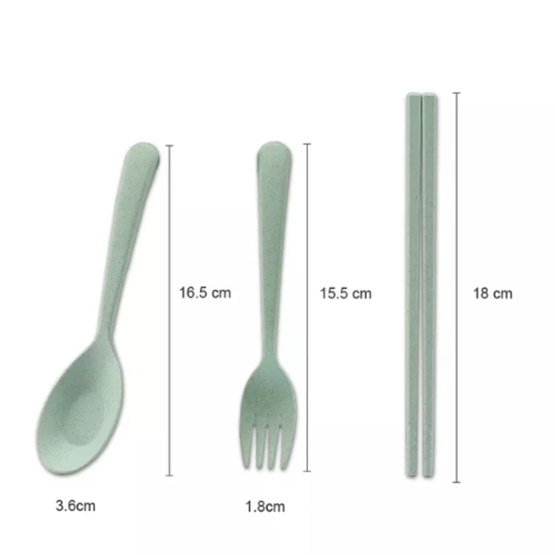 Product image KAMJE Sendok Sumpit Garpu Set Portable Alat Makan Bahan Jerami Gandum KMJ267 KMJ267 BIRU