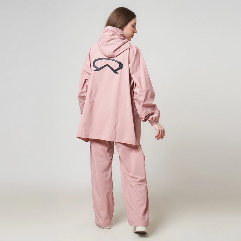 Product image Coverain - Coverain Jas Hujan Hoodie Premium Tebal Elastis Jumbo Dusty Pink