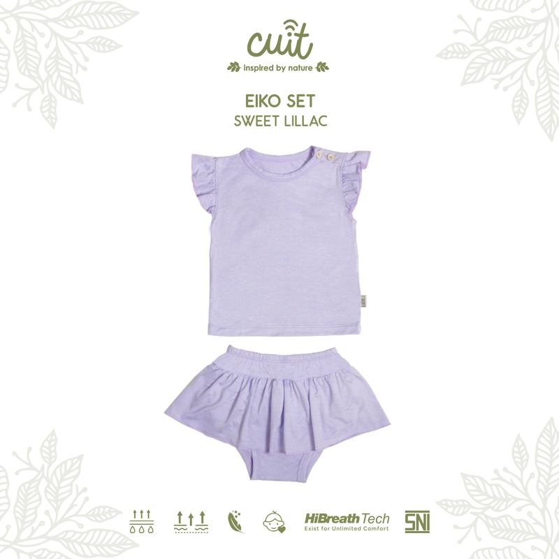Product image Kintakun Baby - KINTAKUN BABY X CUIT Eiko Setelan Baju Anak Perempuan Ruffle Rok S (3-6 Bulan) Sweet Lilac