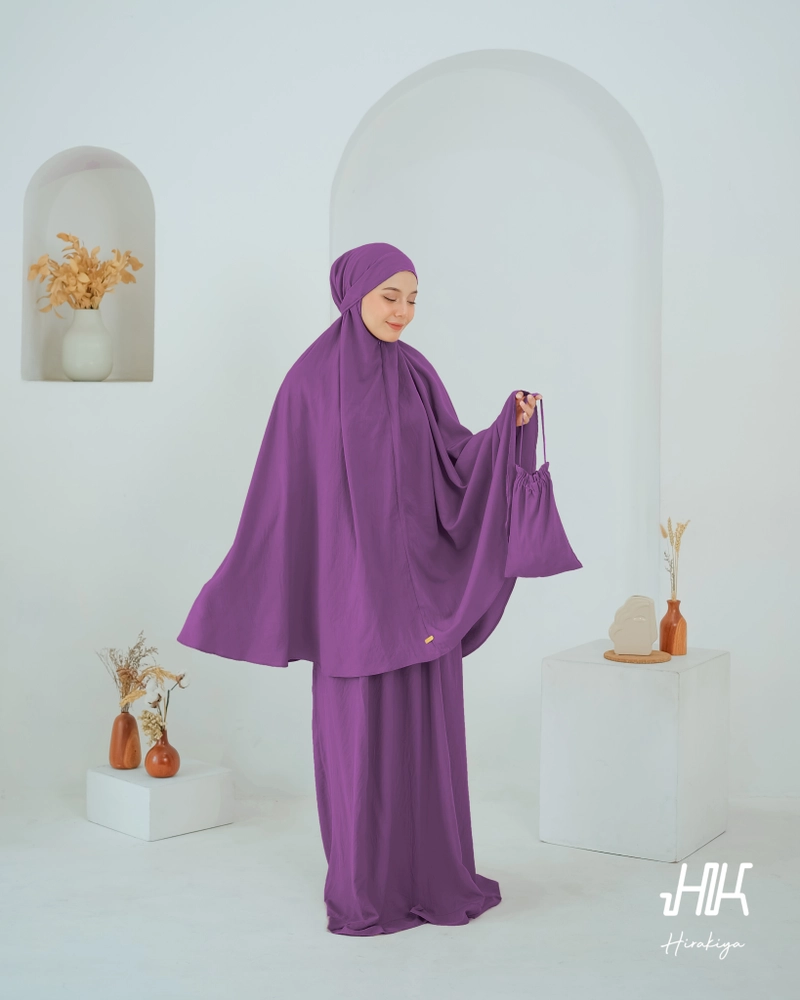 Product image Hirakiya id - Huriyah Mukena Dewasa 3In1 Airflow Cringkle Premium Lesty Allsize Lavender