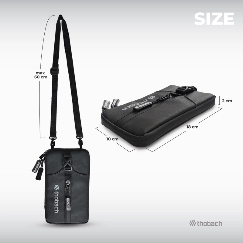 Product image Thobach official - THOBACH Sling Pouch / Sling Phone Anti Air Waterproof BRUNO 100 gr Hitam