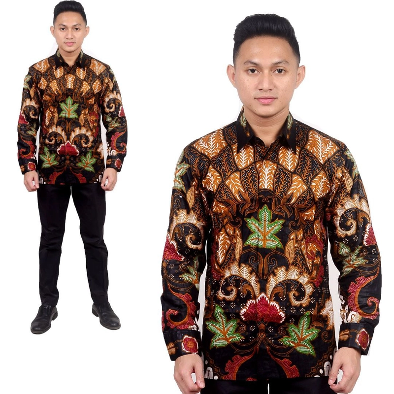 Product image Batik Berjaya - Kemeja lengan panjang batik atsani M Coklat