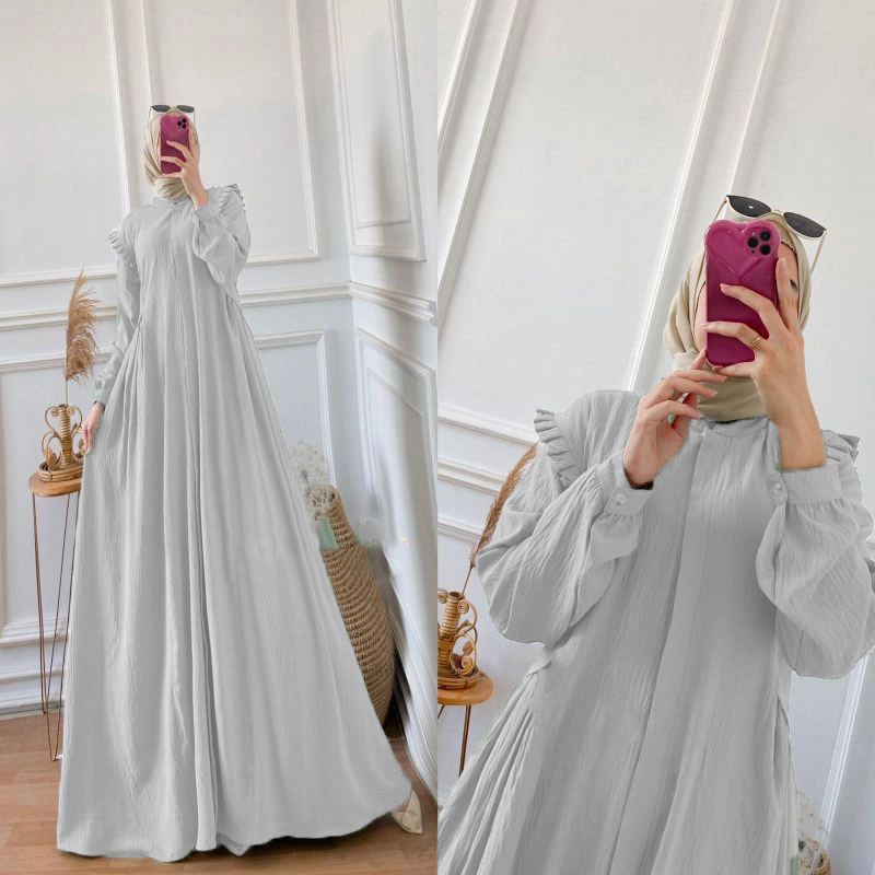 Product image MEQA DAILY - MEGA DAILY - Dera Dress Gamis Maxy Wanita Bahan Hyget Super Putih