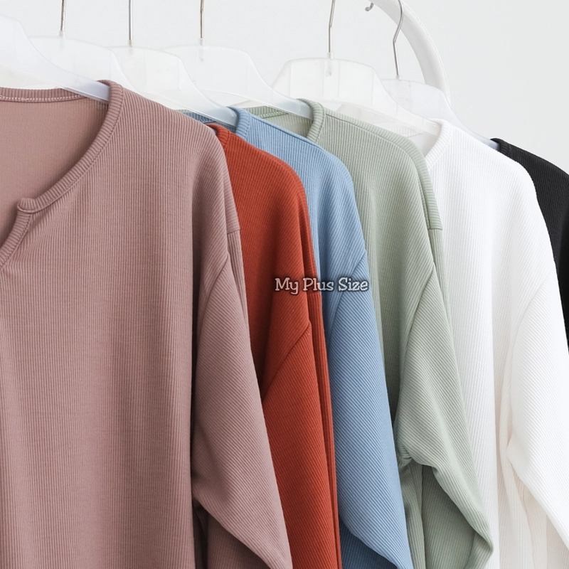 Product image My Plus Size - Atasan Kaos Knit Jumbo Wanita 3710 3XL & 5XL 3XL BLACK