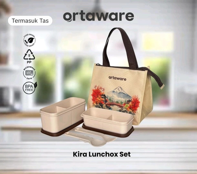 Product image ORTAWARE - Lunchbox Set Ortaware Kira (Sudah termasuk tas) Set Cream