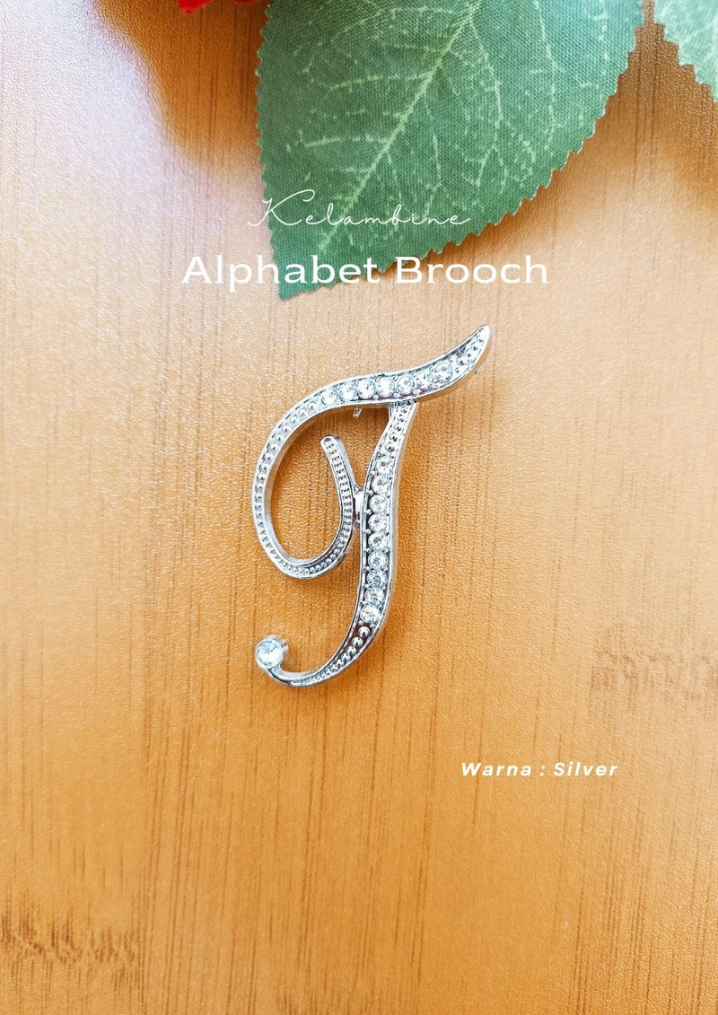 Product image Kelambine - Alphabet Brooch Bros Huruf Alphabet warna Rose Gold dan Silver Alphabet Brooch T Silver