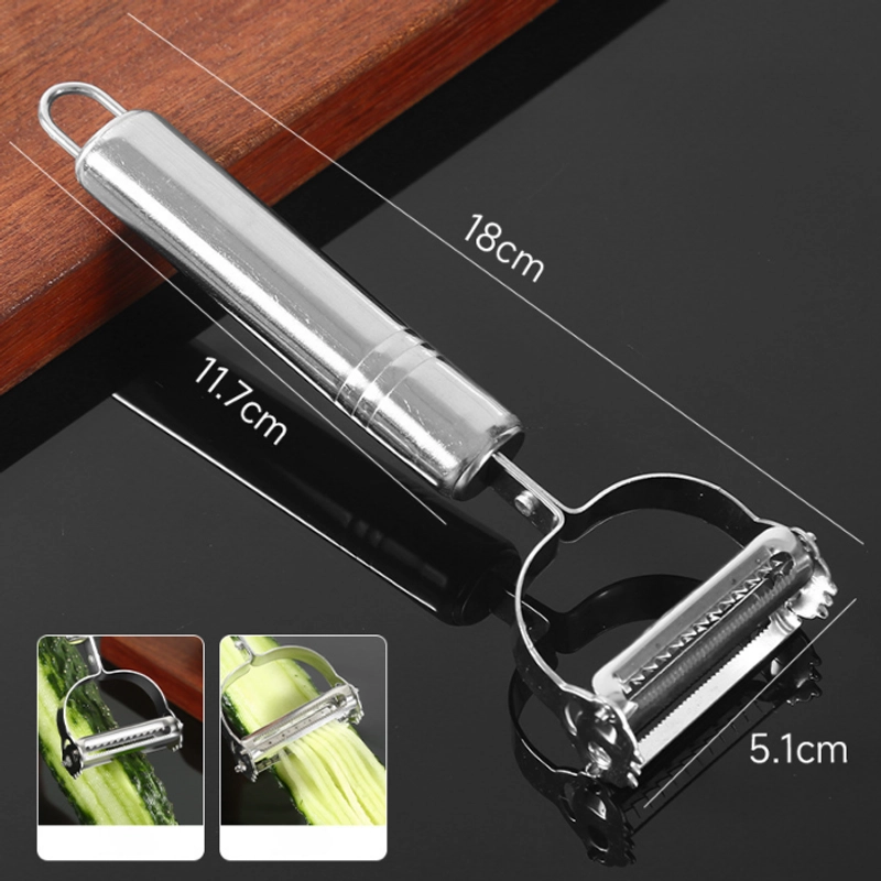 Product image KAHASIL - Pisau Peeler Kupas Parut Buah dan Sayur Stainless Steel Anti Karat 2in1 KMJ213 SILVER