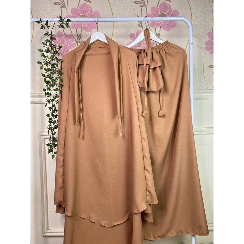 Product image Milyarda Hijab Official - Mukena Shafira Premium French Umroh Haji Telekung Hijab Allsize Hazelnut