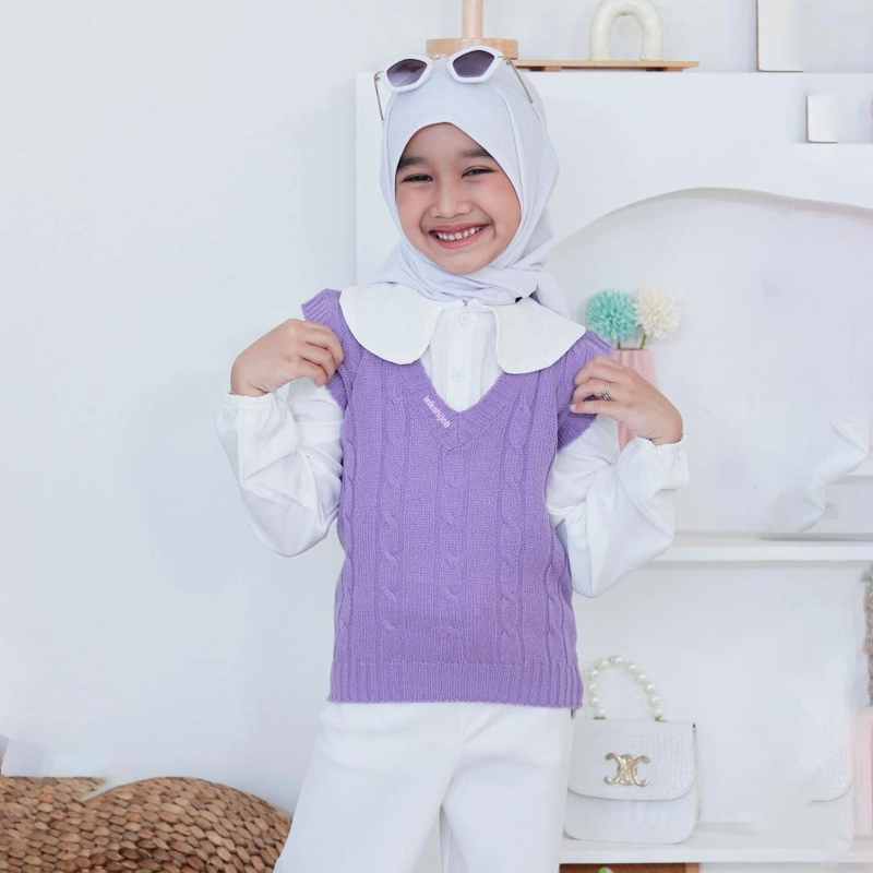 Product image Leika - Leika - HILYA VEST ROMPI ANAK RAJUT KOREAN STYLE ATASAN ANAK PEREMPUAN Allsize PURPLE