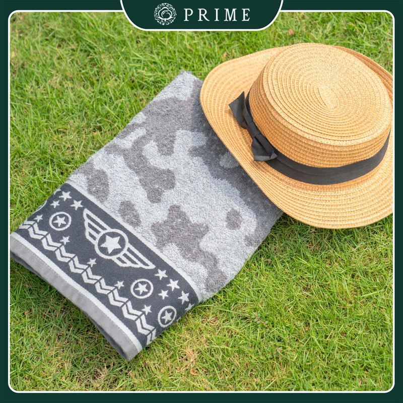 Product image Handuk Mandi Dewasa Prime by Chalmer 70 x 135 cm Motif Mire Ukuran Besar 70 x 135 cm Grey