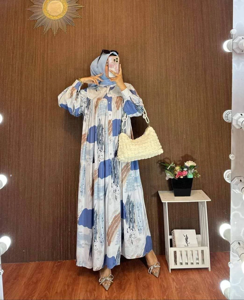 Product image Khisna collection - Aloora dreess wanita terbaru motif viral Allsize 4