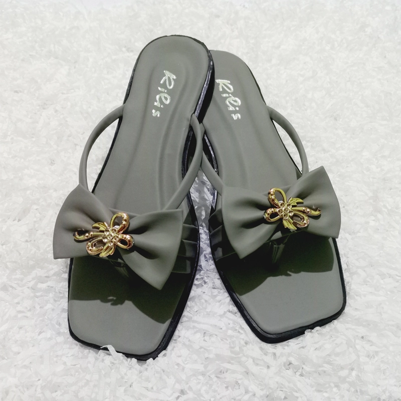 Product image Sandal Flat Wanita Ribbon Strap (Rilis 05) 39 Abu-abu