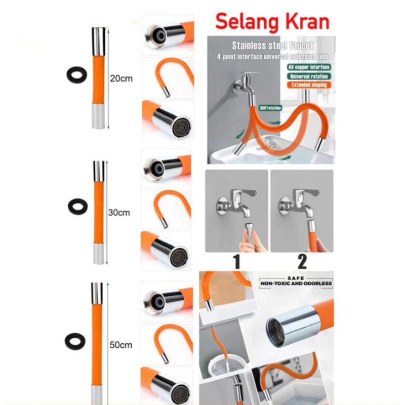 Product image KAHASIL - Selang Sambungan Keran Air Fleksibel Universal 360 Derajat KMJ013 KMJ013 20CM
