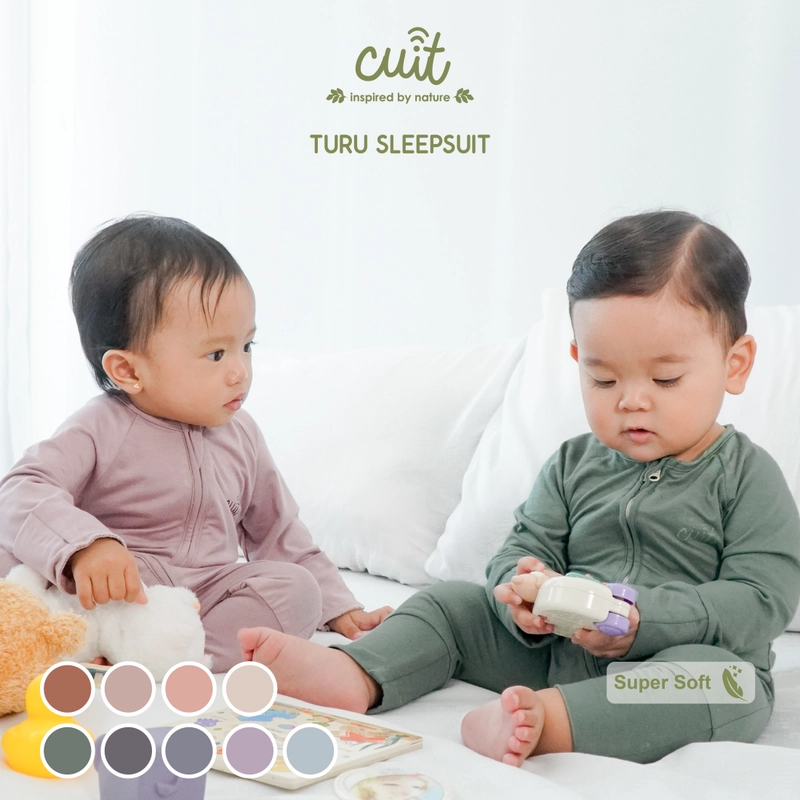 Product image Kintakun Baby - Turu Double Zipper Sleepsuit Eco Baby 0 - 12 Bulan Katun Baju Tidur Bayi Unisex NB (0-3 Bulan) Desert Amber