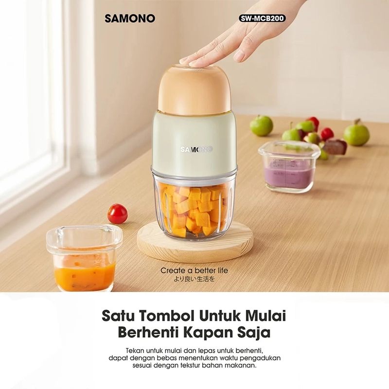 Product image UTAMAMEGA - Mini Food Chopper SW-MCB200 / SW-MCG200 200watt 300ml ( SWMCB200 / SWMCG200 ) Warna Random