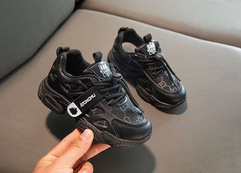 Product image Meonky Official - Sepatu Anak laki laki Perempuan Sneakers Pesta Lucu Kode Q - 21 33 Hitam