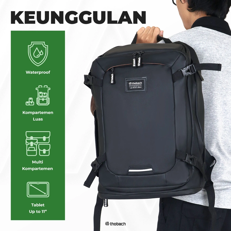 Product image Thobach official - THOBACH Waterproof Backpack GORDON all size black