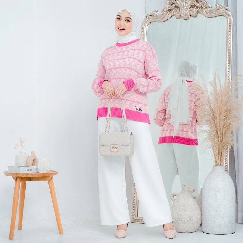 Product image Leika - RANA SWEATER RAJUT DEWASA / KNITWEAR WANITA WARNA PINK