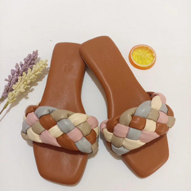 Product image Nayla - Sandal Teplek Kepang Wanita Size 37-41 Series Melody 39 Tan