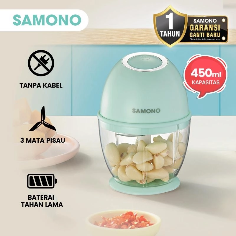 Product image UTAMAMEGA - Samono Mini Chopper Portable Blender Penggiling Bumbu MPASI SW-L6 ( SWL6 ) Warna Random