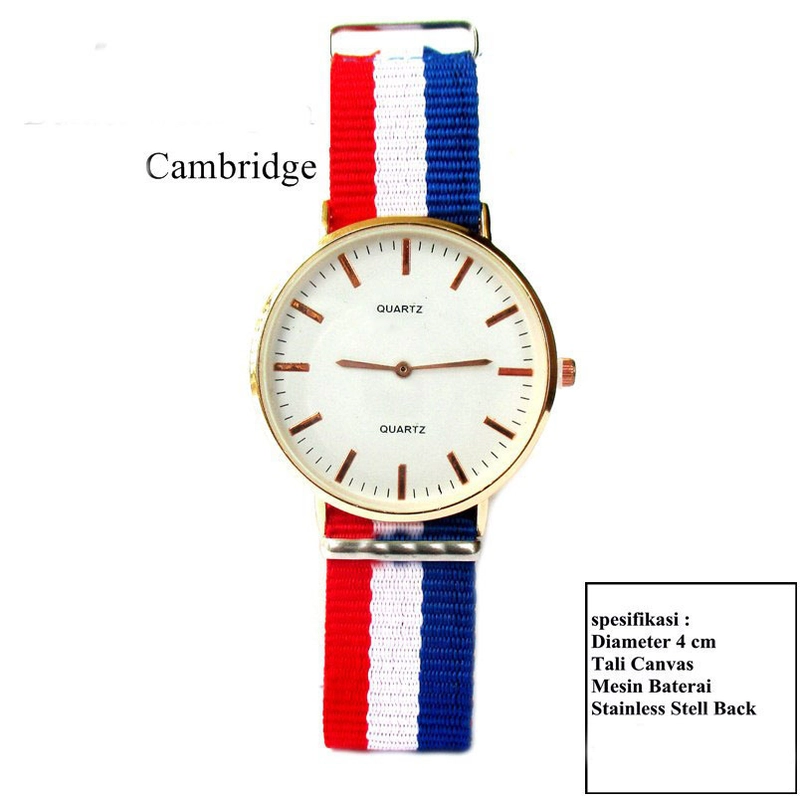 Product image Lanc Fashion - jam tangan murah Kanvas StripLine 4 cm MOTIF CAMBRIDGE