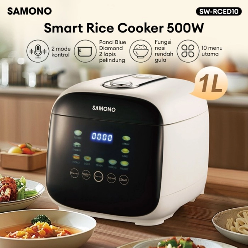 Product image UTAMAMEGA - Rice Cooker/Magic Com Smart SAMONO SW-RCED10 Dengan Perintah Suara Kapasitas 1 Liter Warna Random