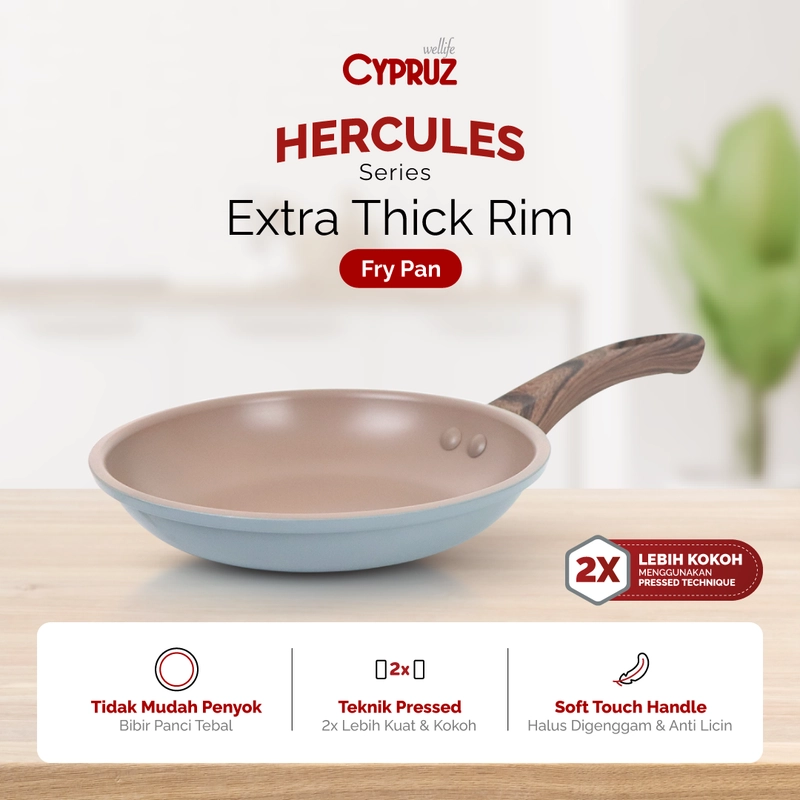 Product image Cypruz Official Surabaya - Cypruz Press Roll Fry PAN Hercules Series 18cm FP-1208 18 x 3,6 cm Abu - Abu