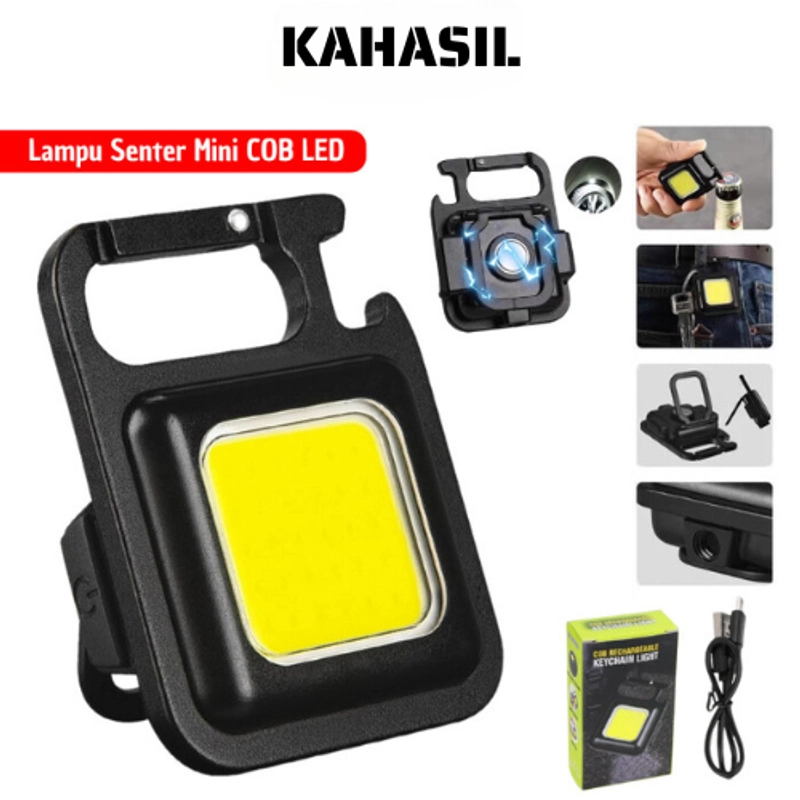 Product image KAHASIL - Lampu Senter LED COB Portable USB Gantungan Kunci Mini Kecil Keychain Camping Multifungsi KMJ204 BAHAN PLASTIK
