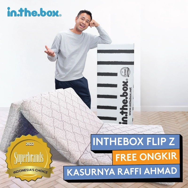 Product image Inthebox - Kasur Lipat Lantai IN THE BOX FLIP Z - gratis bantal & tas kasur lipat F388FZ-LL2P-160NTR 90 x 200 cm abu-abu