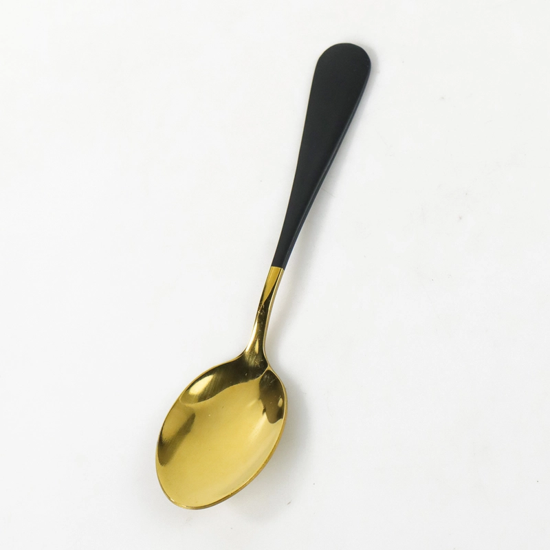 Product image RUMAH RAYA - (PO) Set Perlengkapan Makan Western Cutlery Sendok Garpu Sendok Teh 3 Pcs - F1 1 Set 3 Pcs Black Gold