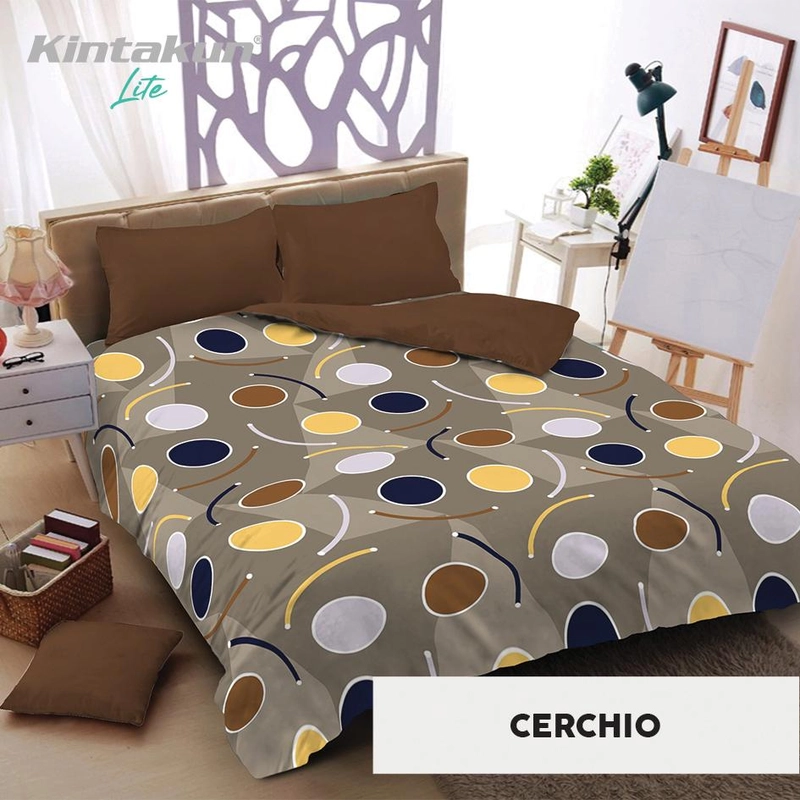 Product image Kintakun - Bedcover Set Fitted 160x200 Tinggi 20cm Lite Microfiber Seprai Minimalis Flower B2 160 x 200 Cerchio