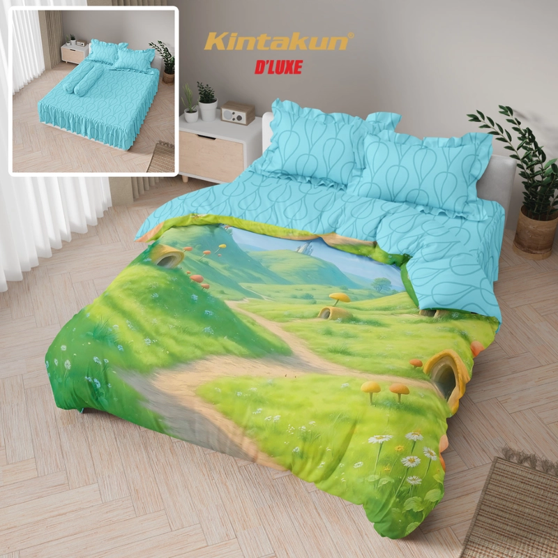 Product image Kintakun - [LIMITED] Bedcover Set Digital Printing 3D Dluxe Rumbai Tinggi 25 Aesthetic Multiva 180 x 200 Sayaka