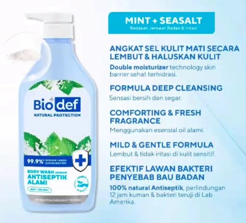 Product image SUPLAI SHOP - Sabun Mandi Cair Biodef Mint & Sea Salt Kemasan 550 ml