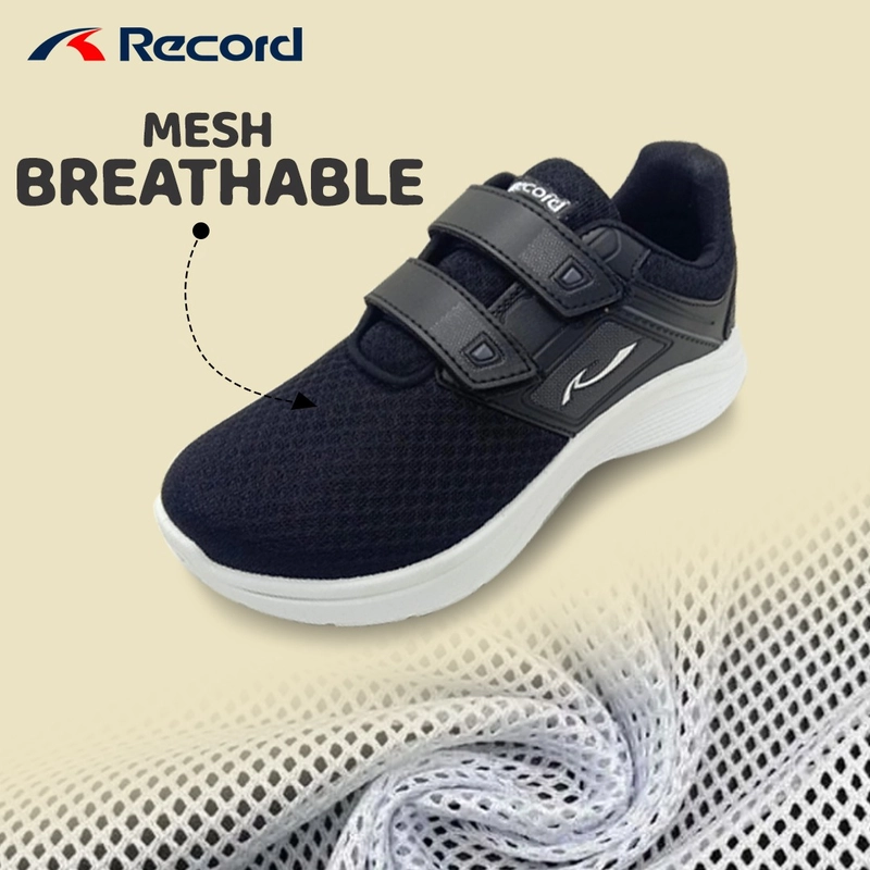 Product image RECORD HAWK SEPATU ANAK TK-SMP 4-13 TAHUN PEREKAT FULL BLACK HITAM PUTIH SEKOLAH 30-37 COWOK/CEWEK 30(20,5CM) 5-5,5 THN HITAM