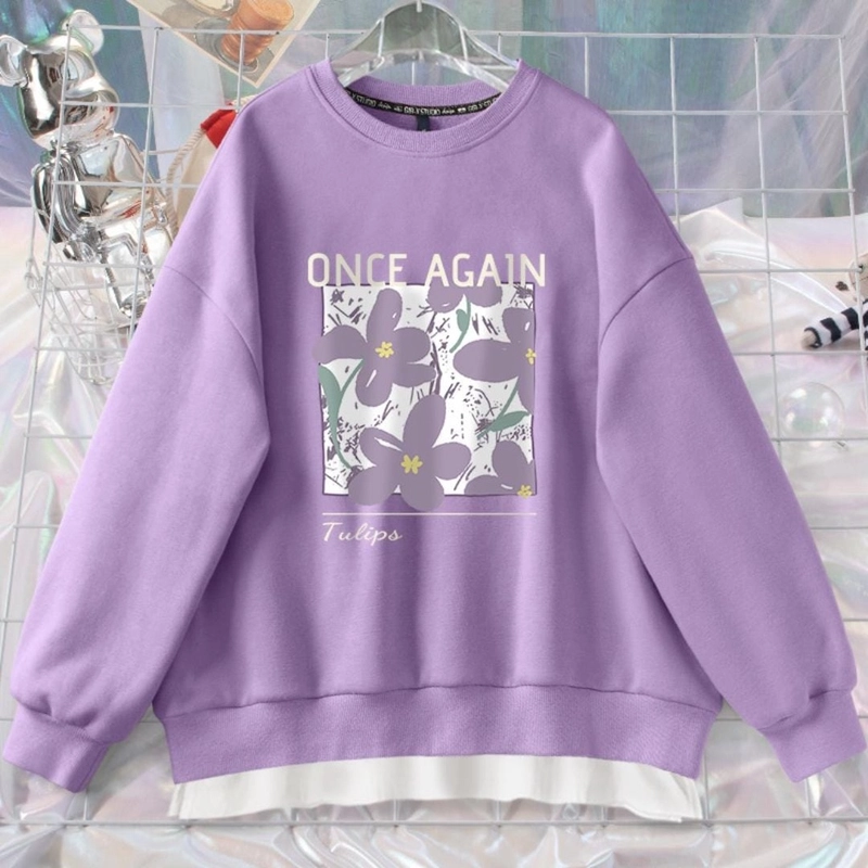 Product image Alus Sweater laki laki dan perempuan Lilac Version Pecinta Ungu Oversize Wanita All Size Once Again