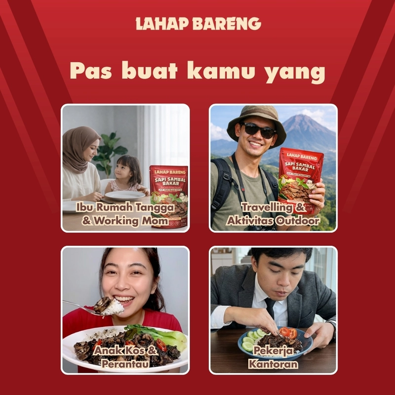 Product image Lahap Bareng - [NEW] Sapi Sambal Bakar 300gr - Lauk Praktis Siap Santap - Ready to Serve Real Foo 300 gr Sapi Sambal Bakar