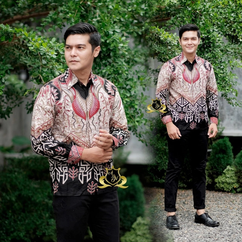 Product image Batik Alfin - Baju batik Atasan tunik dan kemeja motif ghania hitam model terbaru M Kemeja