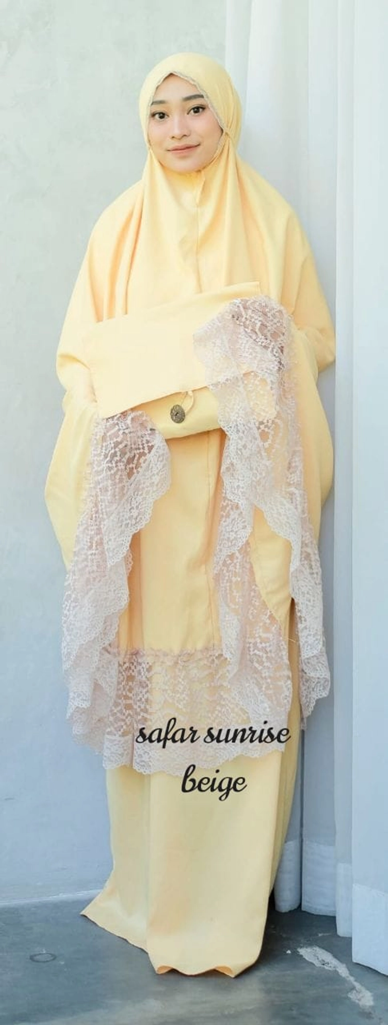 Product image AL Irsyad Store - MUKENA SAFAR TURKEY DALANOVA Free Hijab Segi 4 JUMBO SUNRISE BEIGE