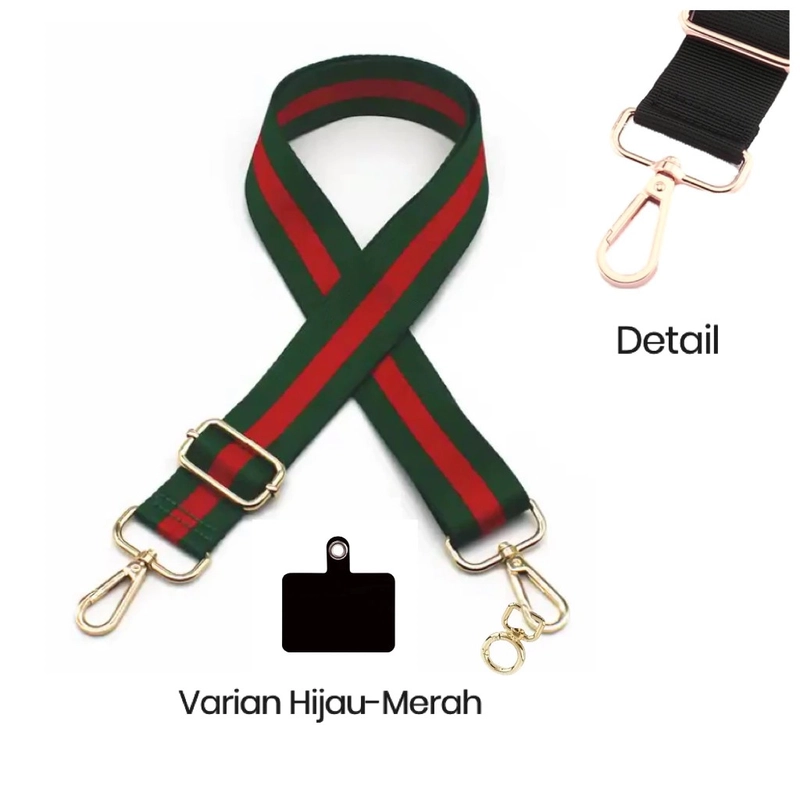 Product image GAWUNG - Tali Strap Hp Gantungan Lanyard Hp Aestetic Panjang Hitam Putih HSTETIC dewasa Hijau Merah