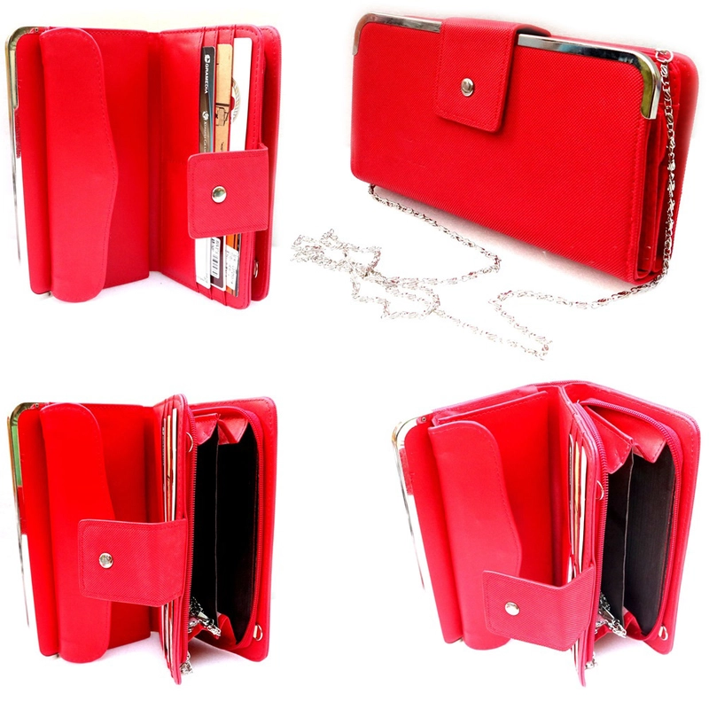 Product image Lanc Fashion - Dompet Organaizer Jumbo Selempang Fashion Female Frame Stainless WARNA MERAH