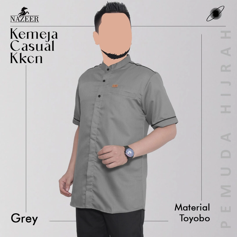 Product image Nazeer - Kemko Kemeja Koko Casual KKCN M Grey